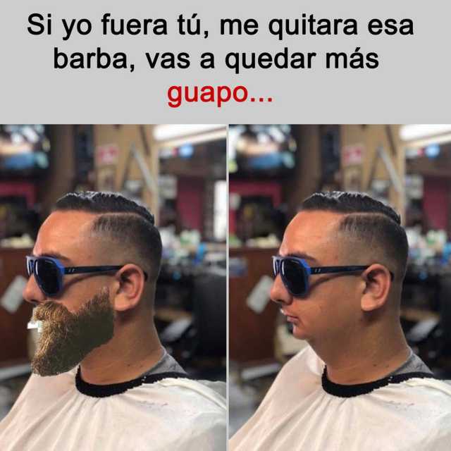 Meme de hombre sin barba