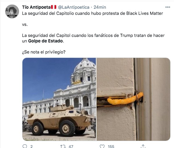 Meme de entrada al capitolio por un cheto