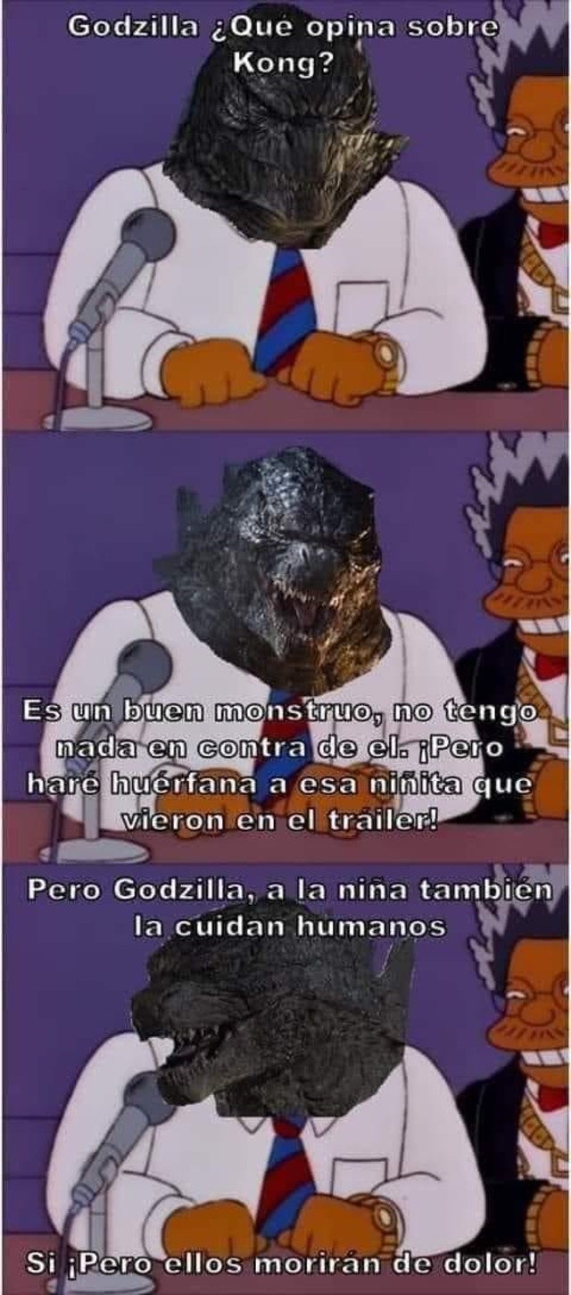 meme godzilla en entrevista los simpson