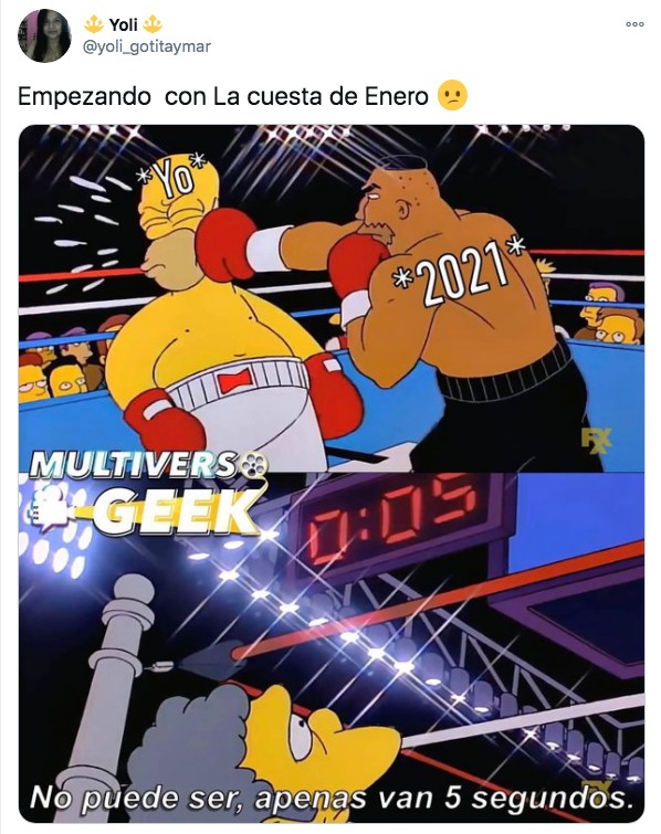 homero simpson golpeado por la cuesta de enero