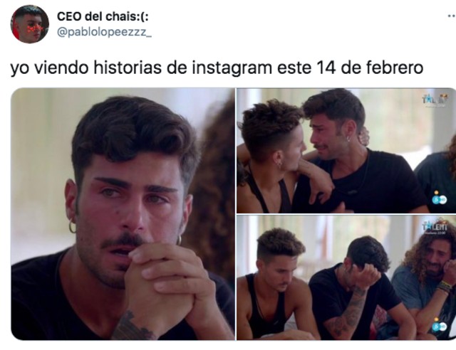 Foto llorando viendo historia el día de san valentín