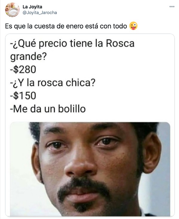 meme de will smith pobre rosca de reyes