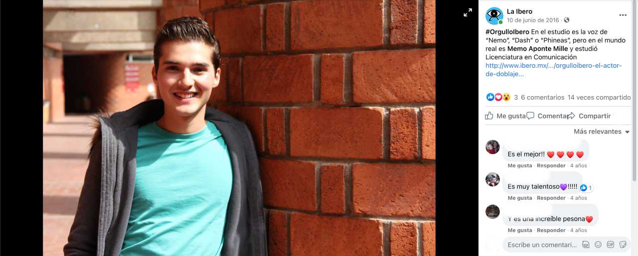 Memo Aponte, estudiante de la Ibero