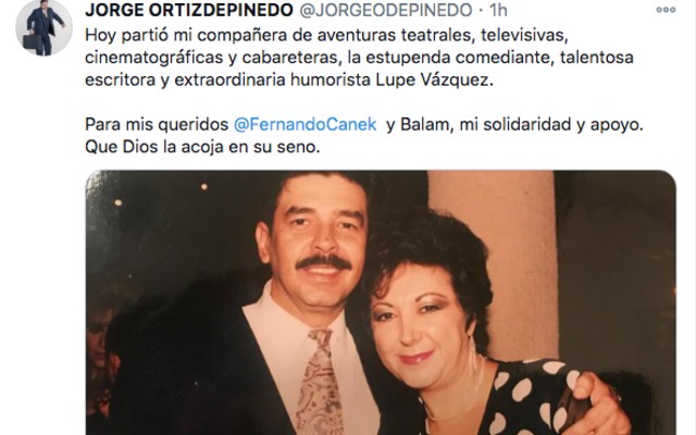 mensaje de jorge ortíz de pinedo sobre lupe vázquez