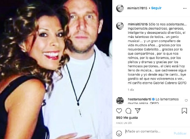 mensaje de mimí de flans para despedir a Gabriel Cabrera