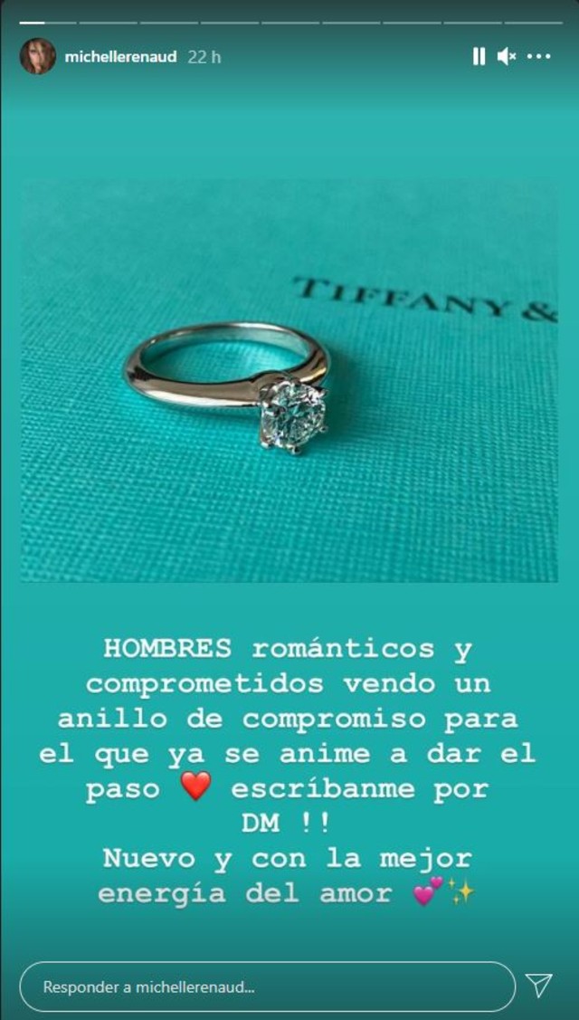 Michelle Renaud pone a la venta anillo de compromiso