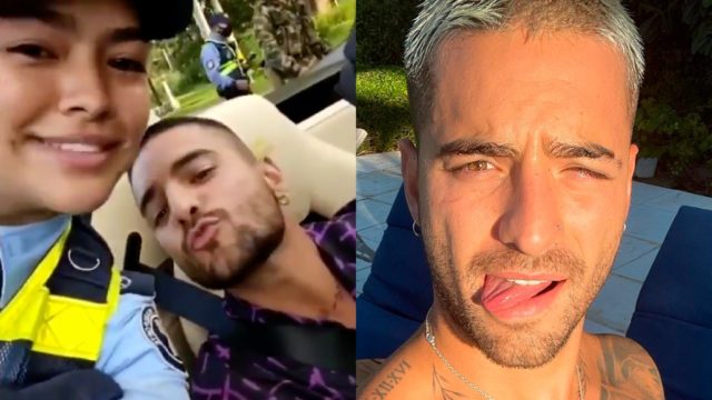 Mujer policía detiene a maluma