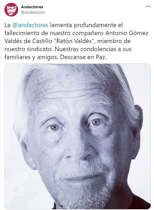 A los 91 años, Murió el actor Antonio "Ratón" Valdés