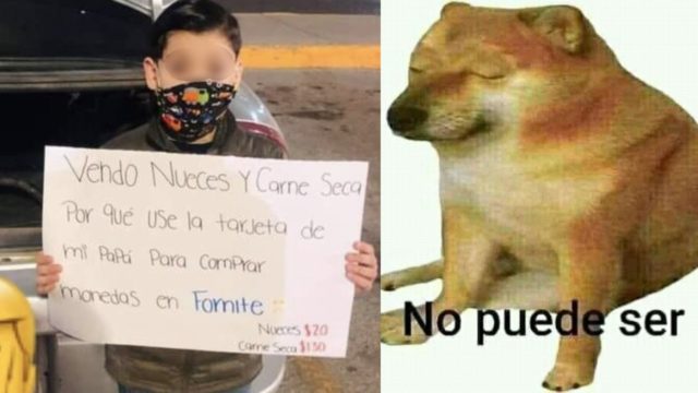 Lo ponen a vender nueces por gastarse el dinero de la tarjeta de su papá en Fortine