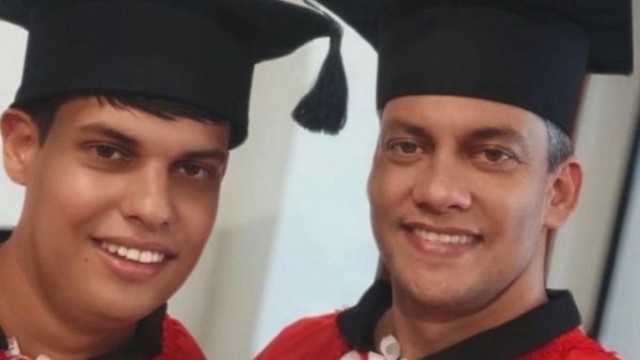 foto padre e hijo en la carrera de derecho brasil