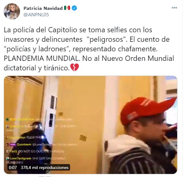 Paty Navidad defiende a Donald Trump tras disturbios en el Capitolio