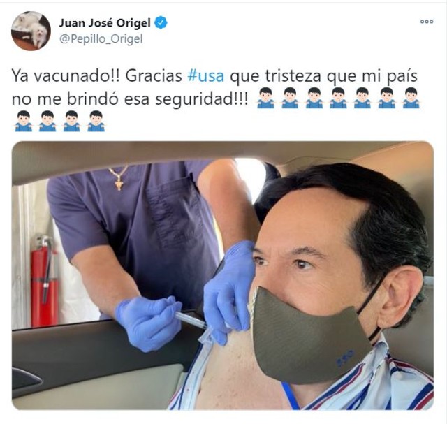 Pepillo Origel presume que se vacunó contra Covid en EU y gringos arremeten contra él
