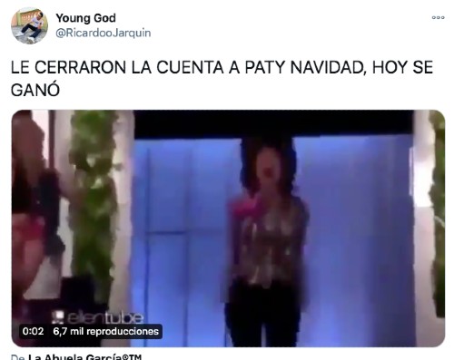 Reacciones de la cuenta suspendida de paty navidad