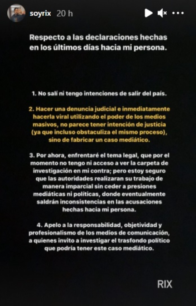 Comunicado Rix