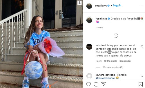 rosas rosalia rauw alejandro en instagram