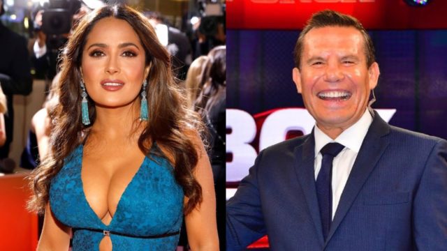 Salma Hayek y Julio Cesar Chavez felices
