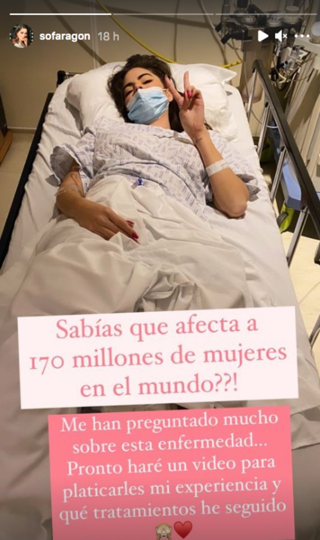 Sofía Aragón tirada en una cama de hospital