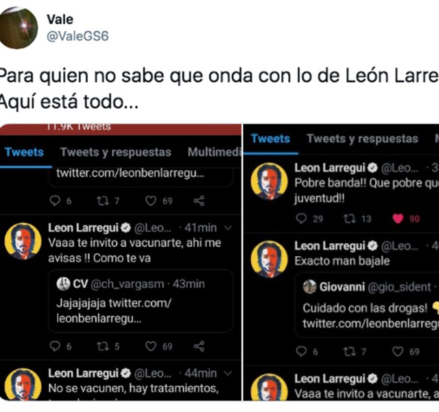 respuesta de leon larregui en twitter por la vacuna covid-19