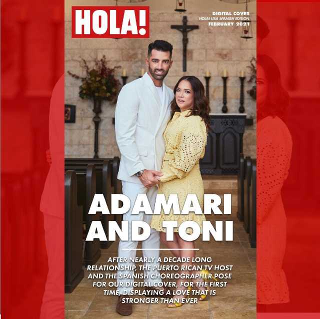 Adamari López y Toni Costa en la portada de HOLA USA
