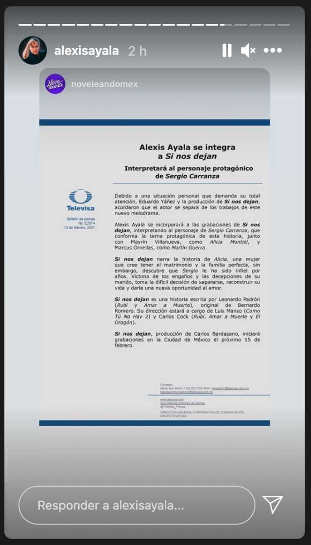 Alexis Ayala anuncia su participación en Si nos dejan