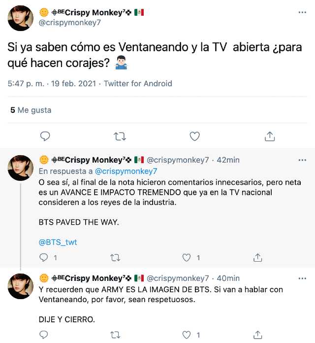 Critican a Ventaneando por sus comentarios de BTS