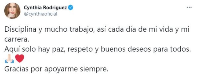 Cynthia Rodríguez contesta acusaciones de Toñita