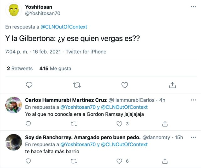 La Gilbertona y Gordon Ramsay se encuentran