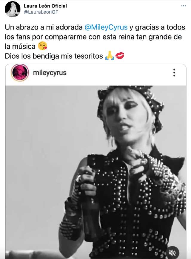 Comparan a Laura León la Tesorito con Miley Cyrus