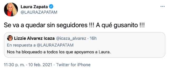 Laura Zapata arremete contra Gustavo Adolfo Infante