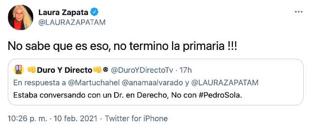 Laura Zapata pelea con Gustavo Adolfo Infante