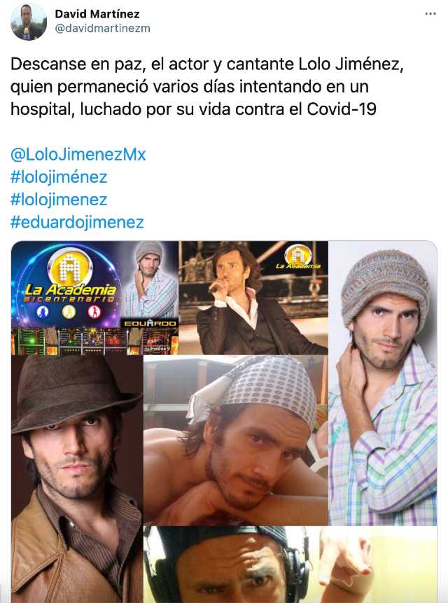 Confirman muerte del actor y cantante Lolo Jiménez
