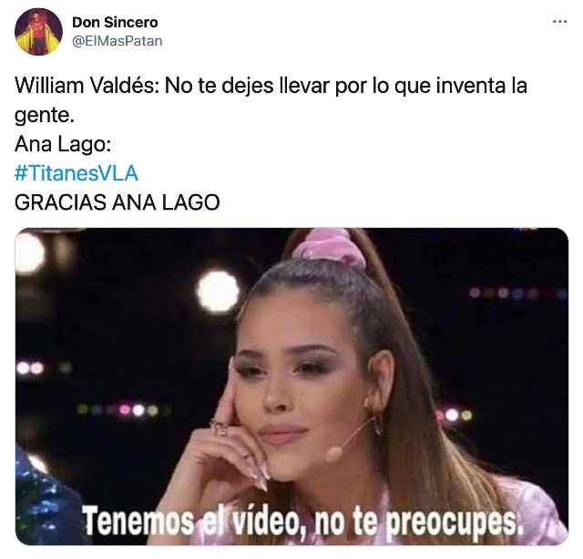 Meme de la pelea de Ana Lago y William