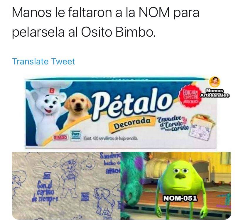 meme osito Bimbo servilleta