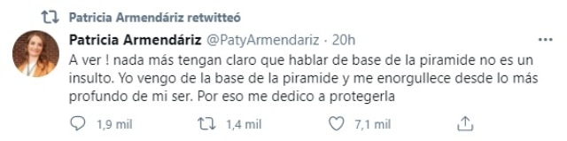 Tweet Patricia Armendáriz