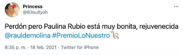 Paulina Rubio triunfa en premio Lo Nuestro