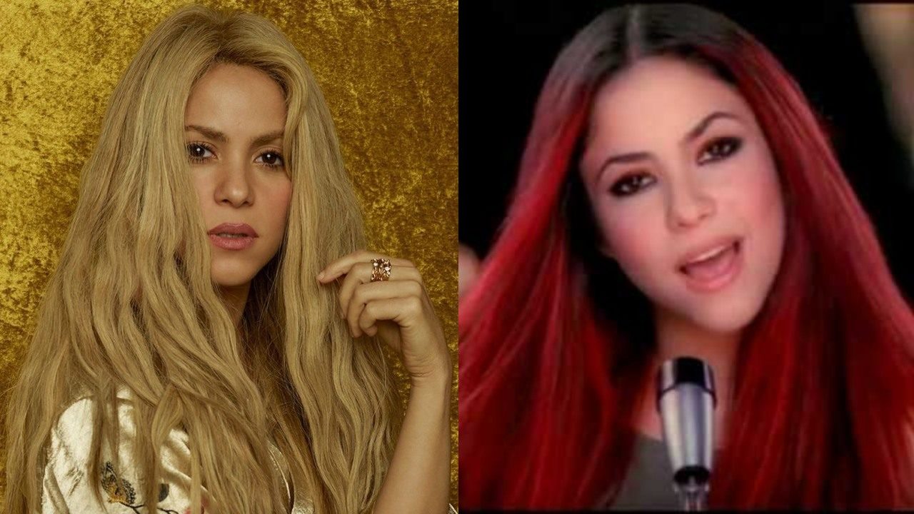Shakira cabello rubio y en Ojos Así