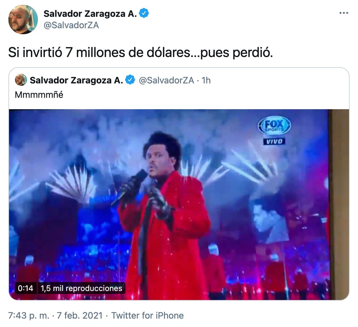 Reacciones a The Weeknd en el Super Bowl