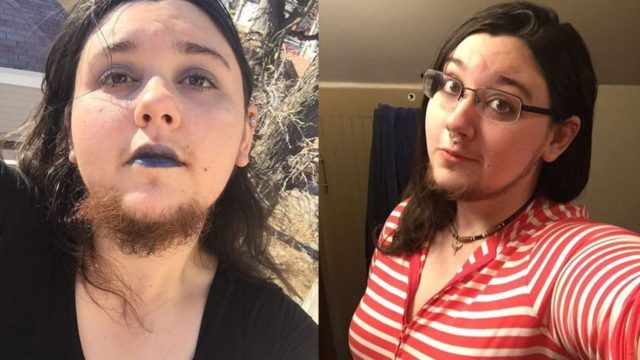 Chica se deja crecer la barba