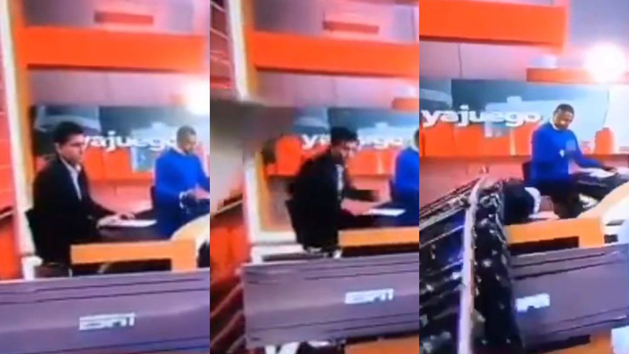 Conductor es aplastado por pantalla gigante en programa en vivo video
