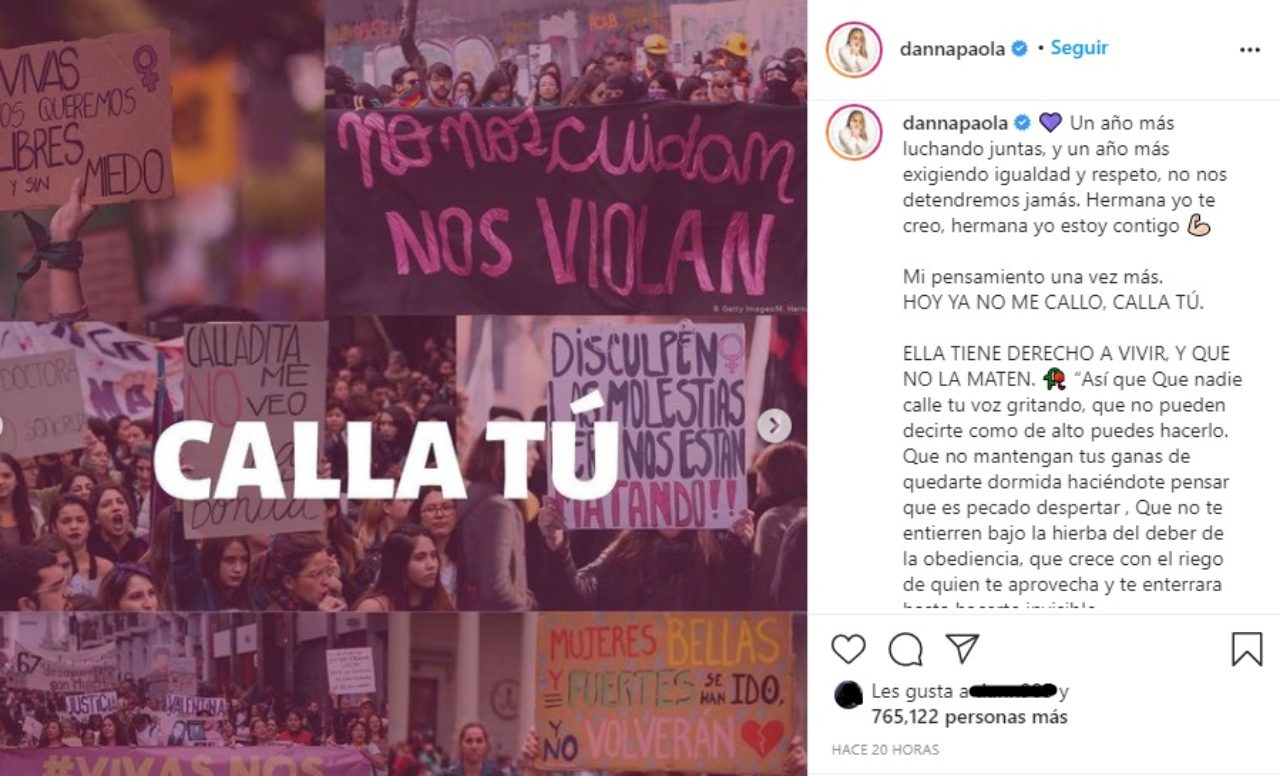 Mensaje de Danna Paola por el 8M