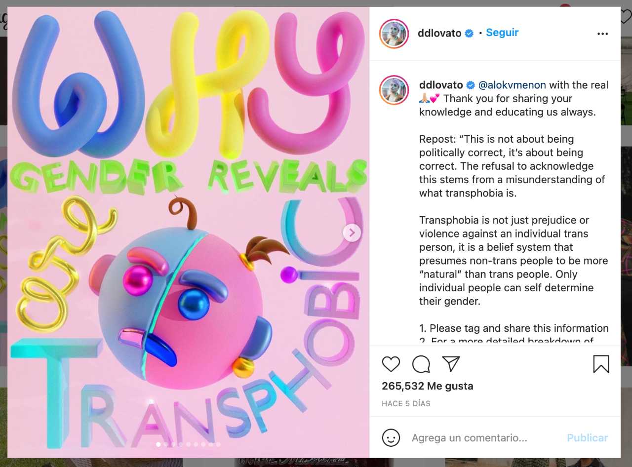 Demi Lovato contra las fiestas de revelación de género