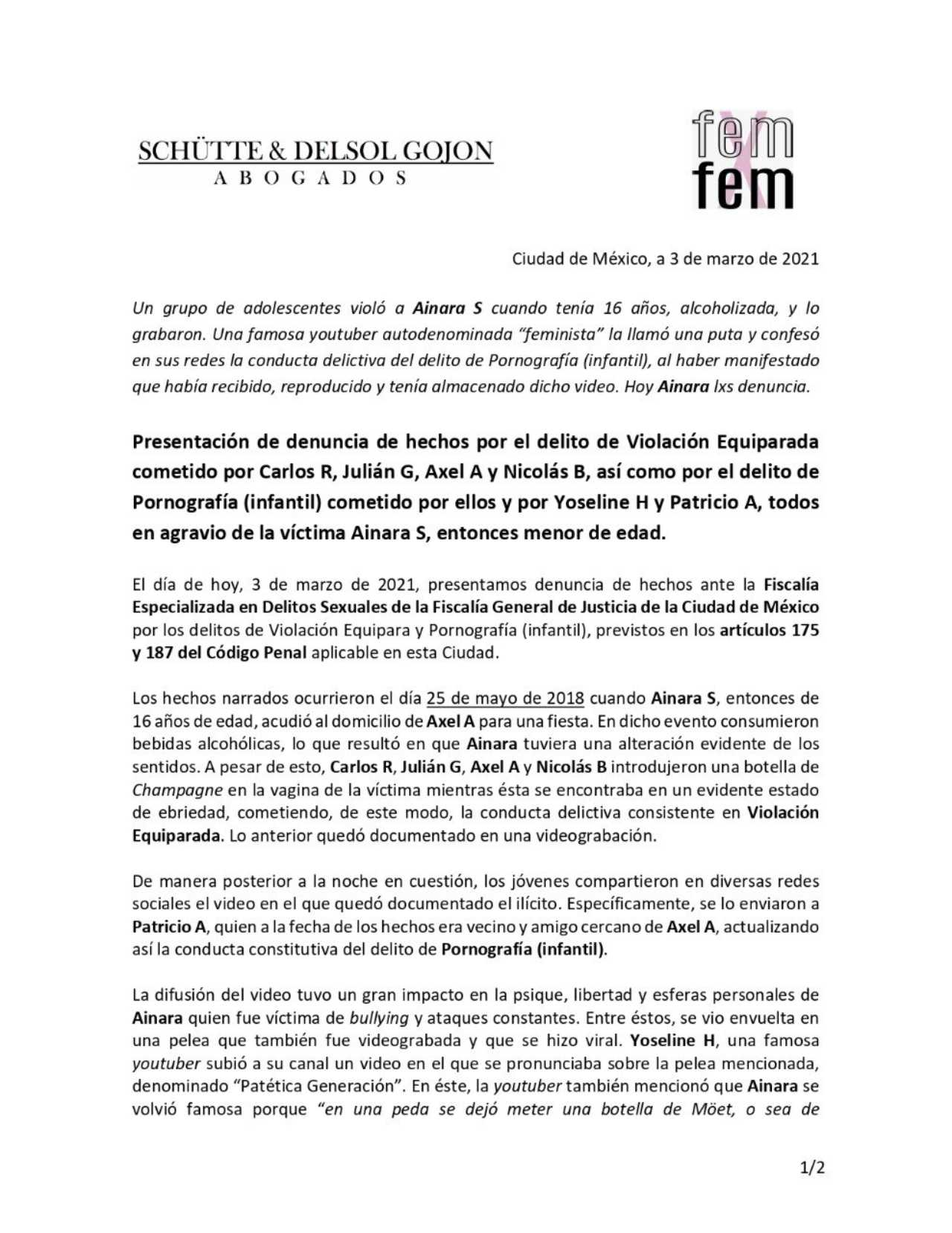 YosStop es denunciada por Ainara Suárez