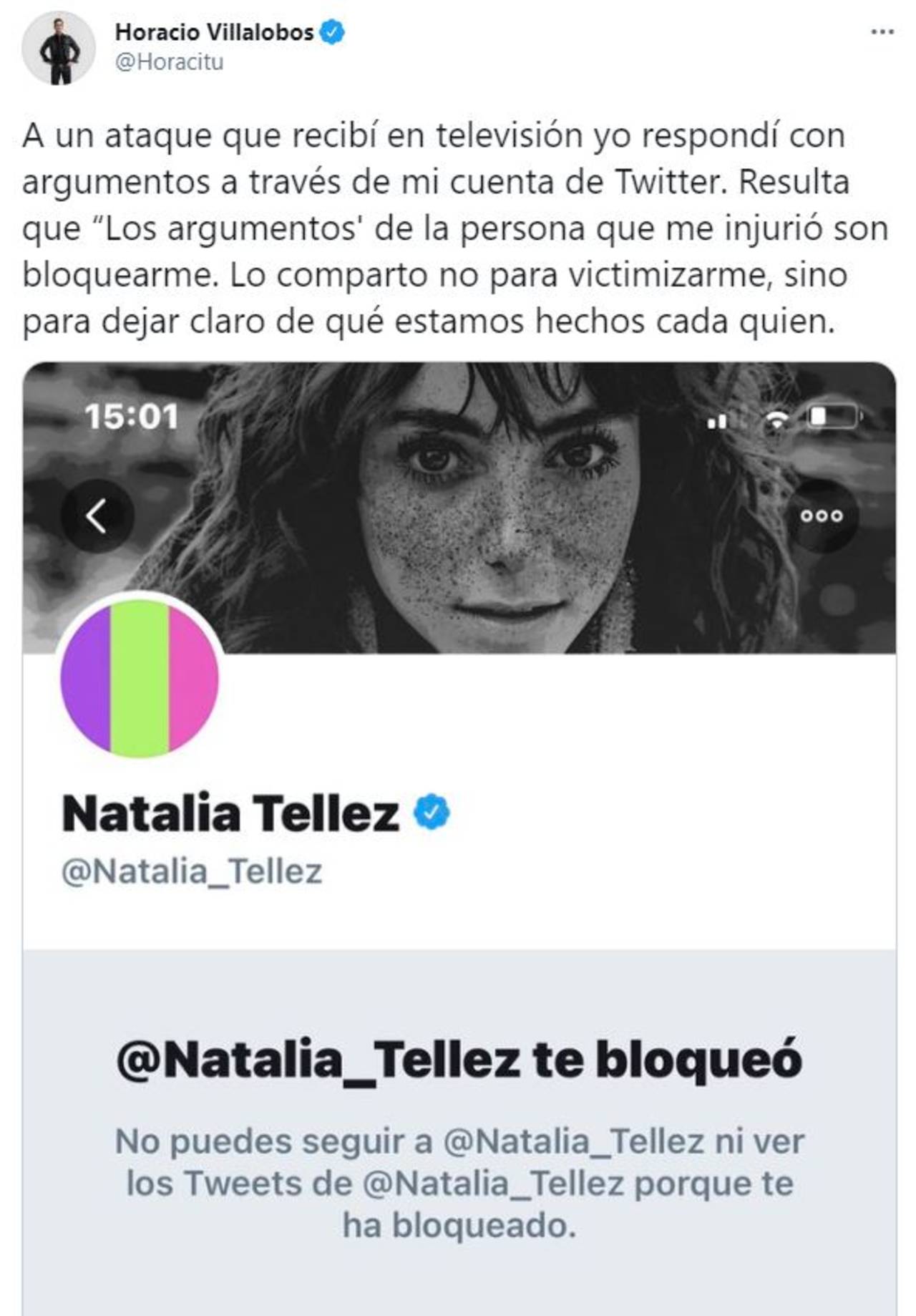 Horacio Villalobos contra Natalia Téllez tras llamarlo transfóbico