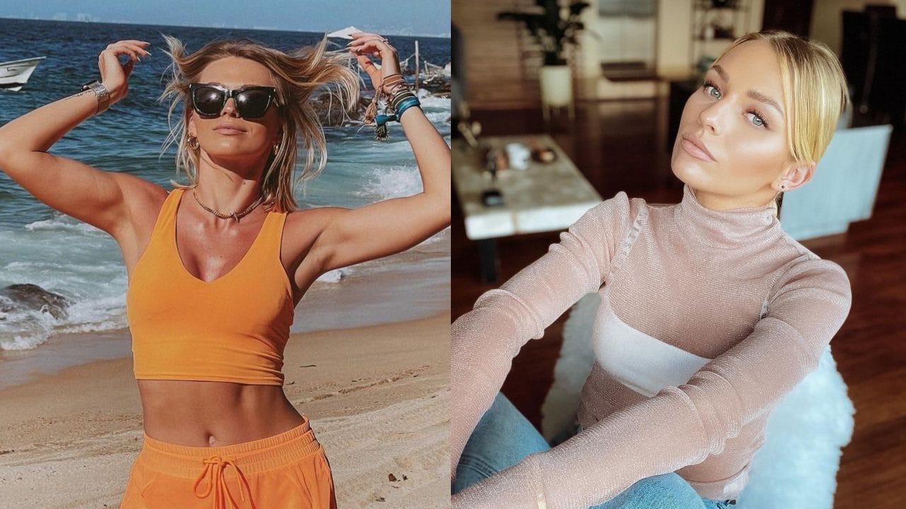 irina baeva en playa look amarillo