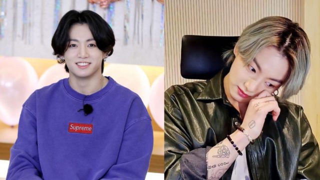 Jungkook feliz con sudadera morada