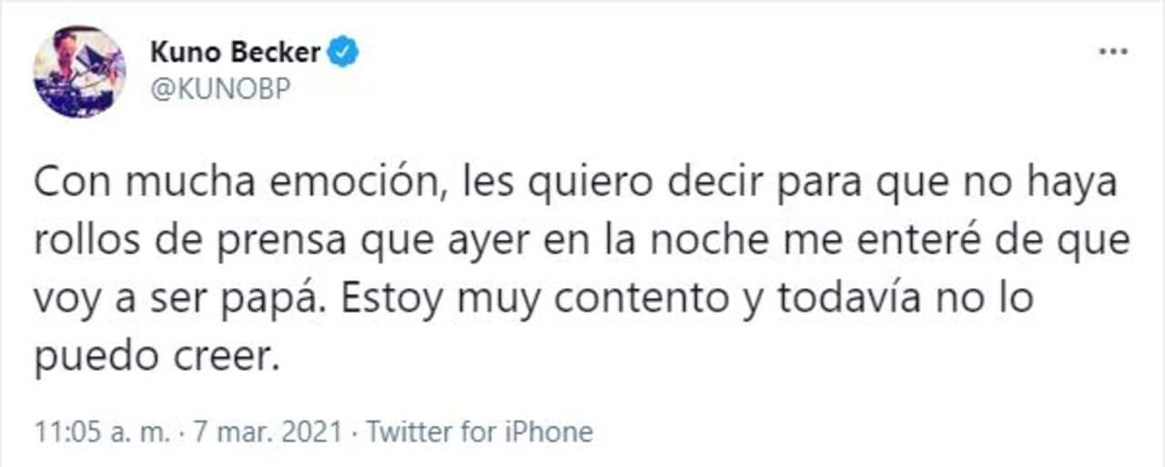 kuno becker anuncia que será papá por primera vez