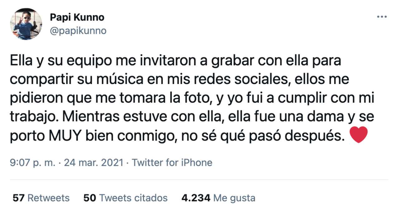 Kunno responde a polémica con Kali Uchis