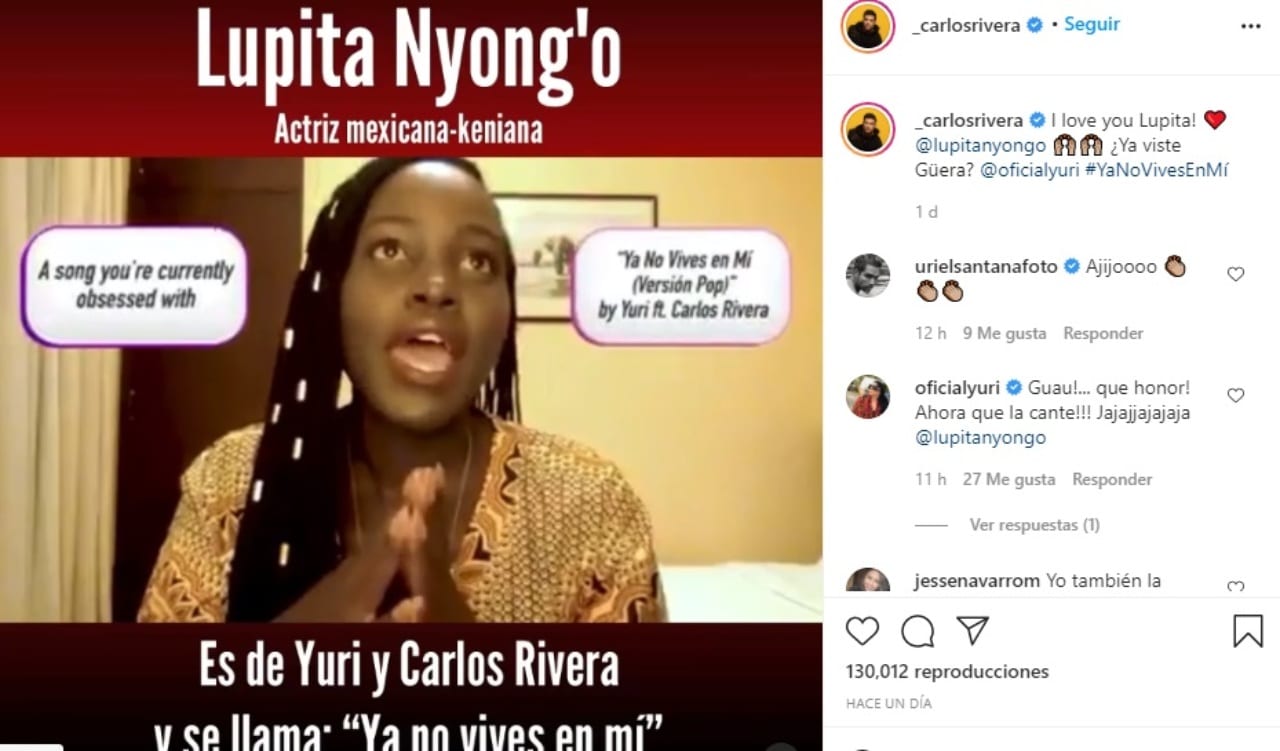 Lupita Nyongo es fan de carlos Rivera