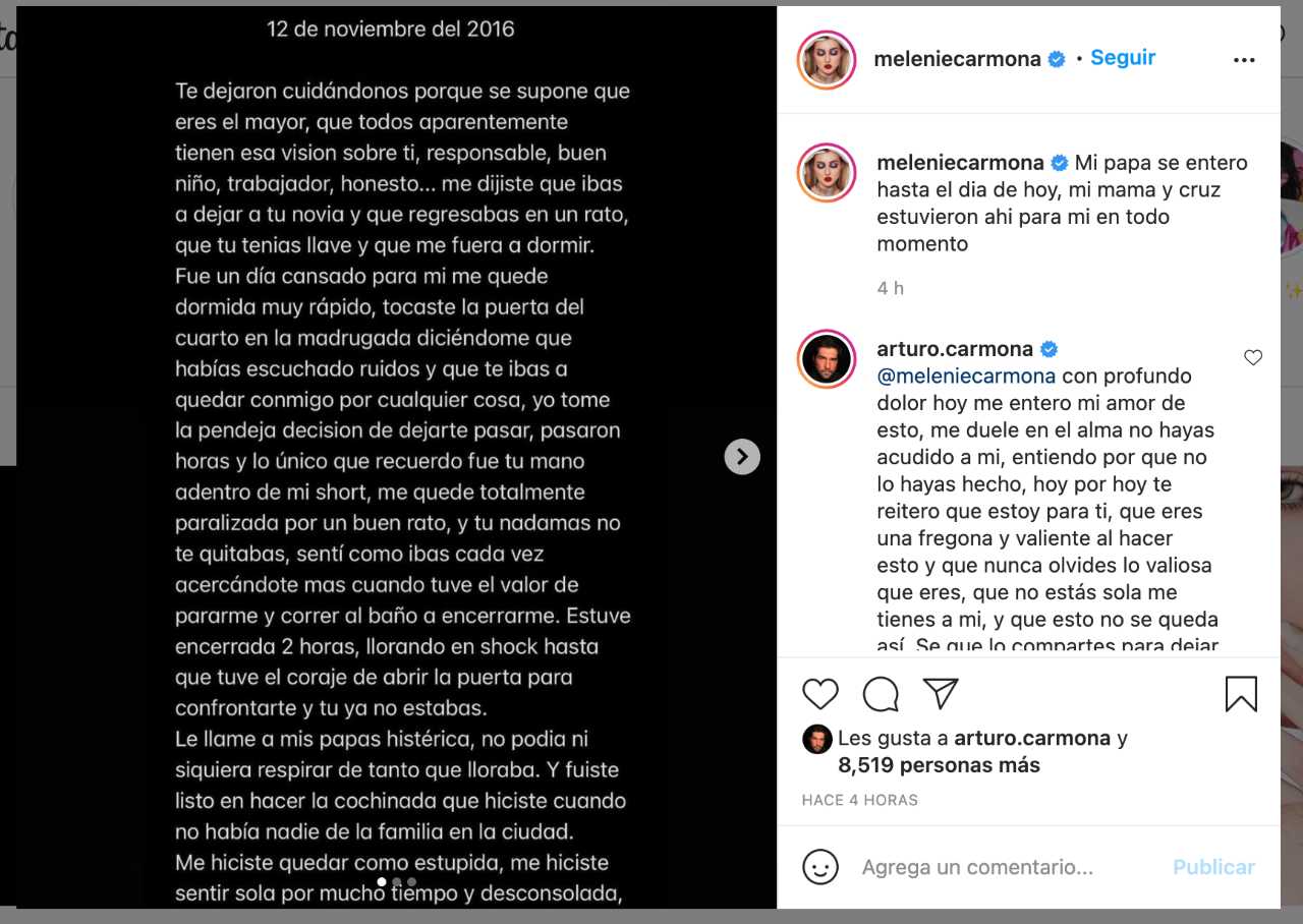 Melanie Carmona denuncia que sufrió abuso