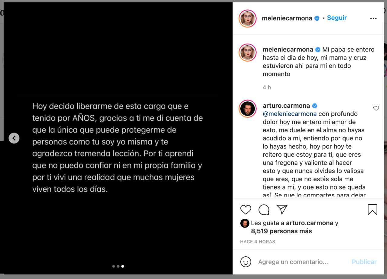 Melanie Carmona revela que sufrió abuso de un familiar